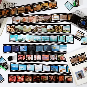 

1 Sheet Vintage Wahsi Tape Retro PET Film Landscape Pattern Making Tape Diary Journal Decorative Scrapbooking Washi Tape
