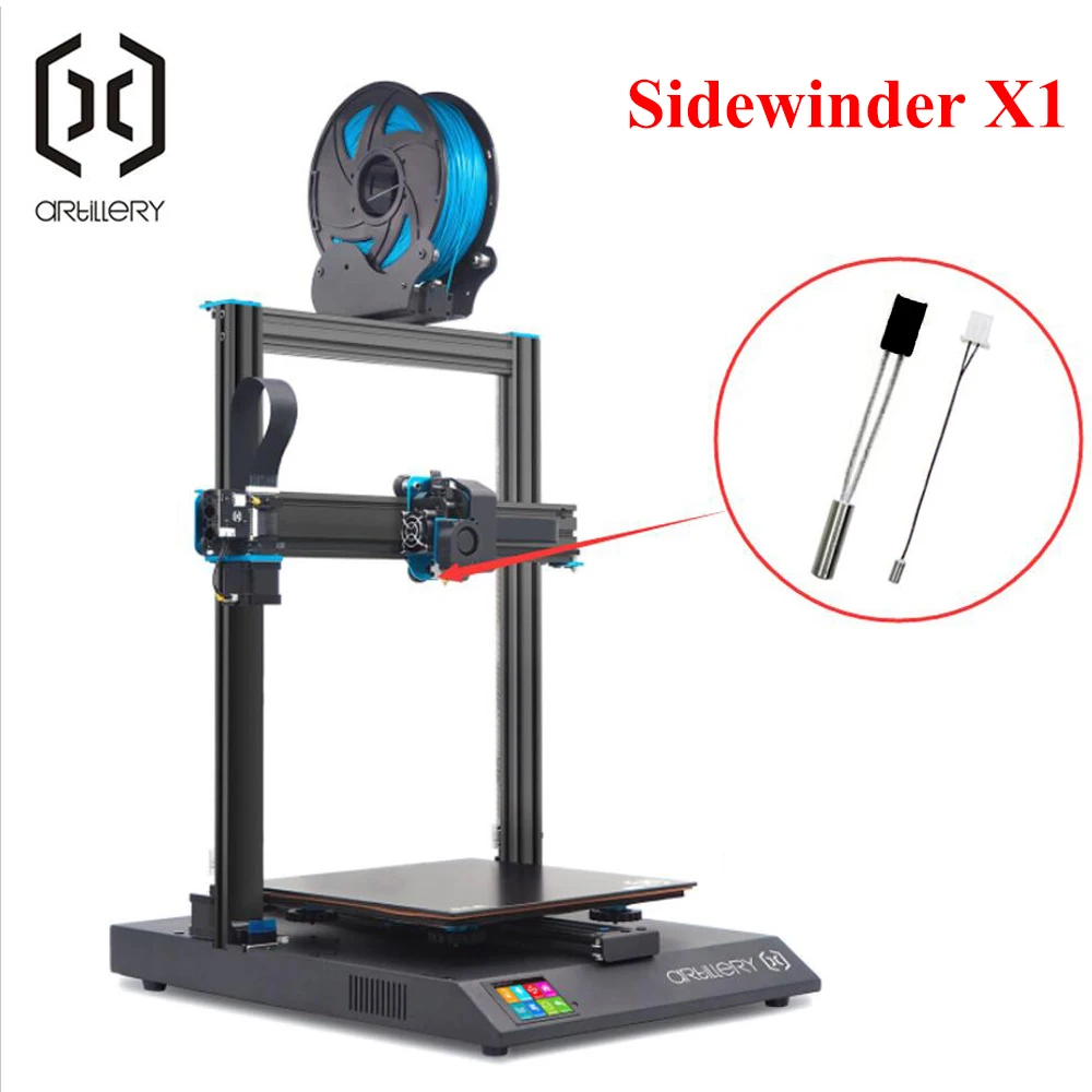 포병 3D 프린터 사이드와인더 X1 및 Genius 및 Hornet 서미스터 및 가열 튜브 키트