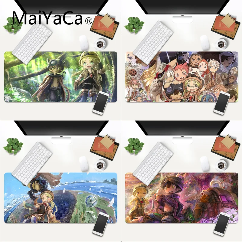 

Custom Skin Kids Anime Made in Abyss gamer play mats Mousepad Gaming Mouse Pad Large Deak Mat 700x300mm for overwatch/cs go