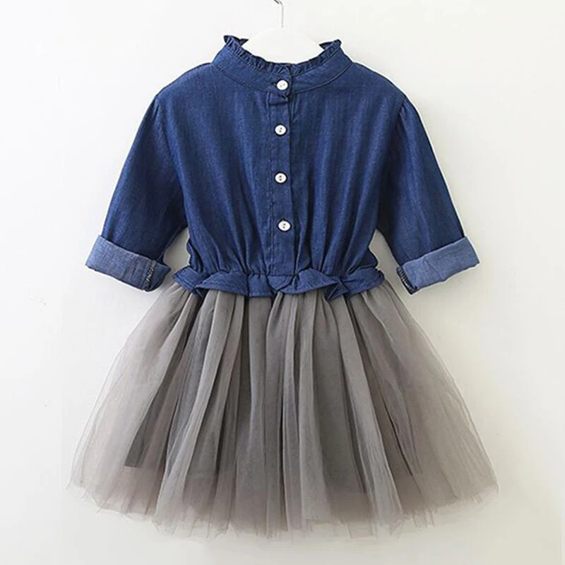 AZ1531-Blue Mayfair Cabin/платья для девочек; осень г.; Новая детская одежда; модное удобное плиссированное платье в полоску с длинными рукавами и бантом для девочек - Цвет: AZ1531-Blue