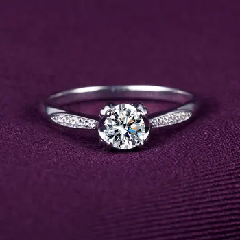 

Genuine 0.3 Carat 18k Gold And White Gold Diamond Ring Platinum Wedding Diamond Ring Marriage Couple
