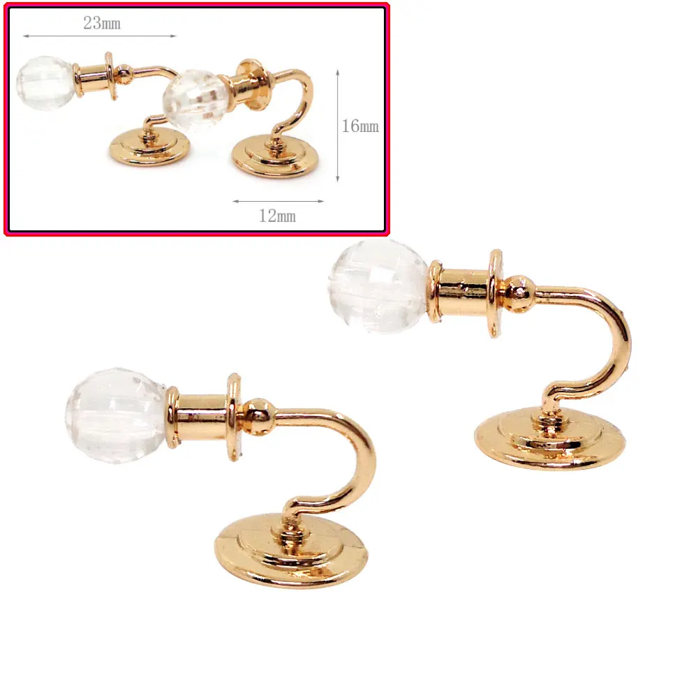 2pcs Vintage LED Light Wall Lamp Lighting 1:12 Dollhouse Miniatures