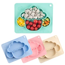 Ensemble d'assiettes antidérapantes en Silicone pour bébé, soucoupe à succion, vaisselle pour enfants en bas âge, pour le sevrage Led de 9 mois 