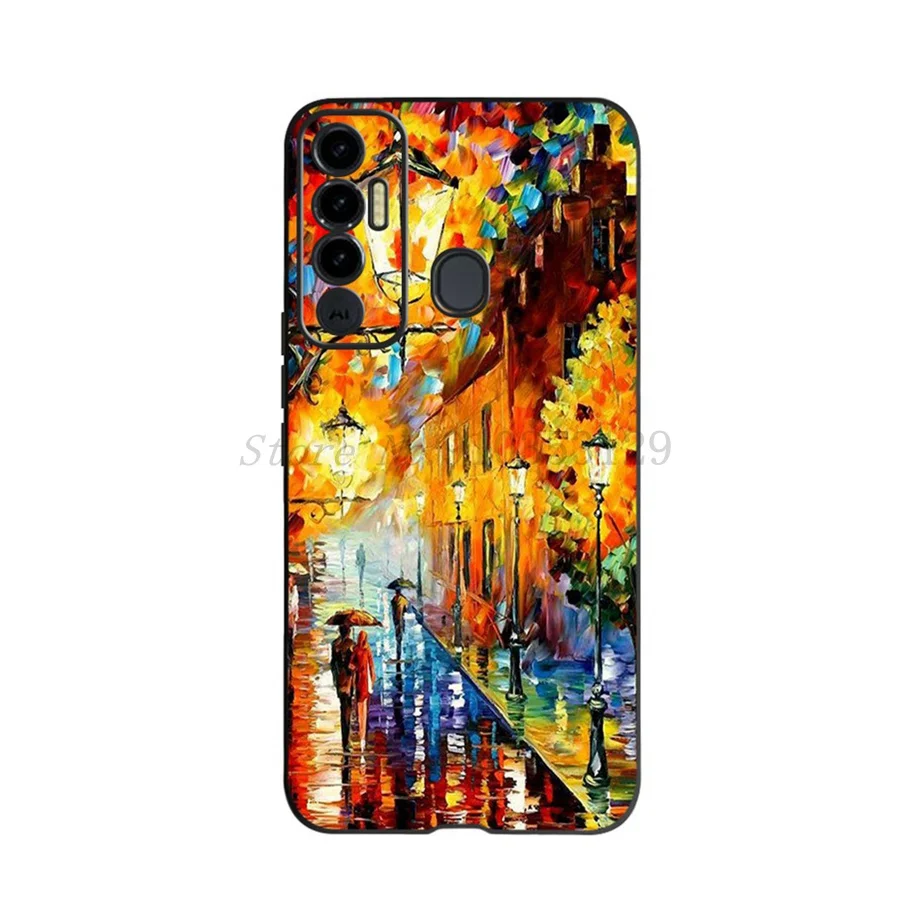 Floral Soft Silicone Black TPU Phone Case