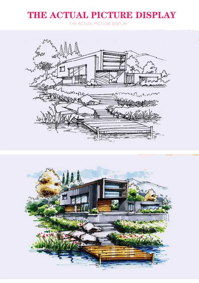 Маркер для рисования комплекты 40/60/80 ColorsArchitectural эскиз конструкции манга спиртовой фломастер для рисования