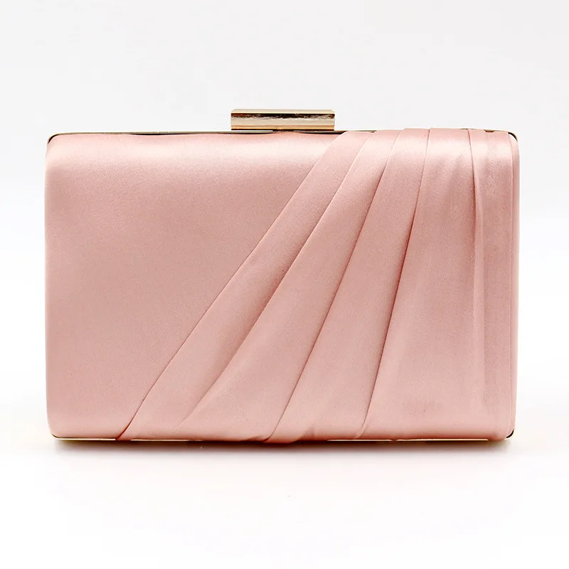 

New Style Evening Bag Entirely Handmade Pleated Evening Bag Clutch Bag Women's Square Sling Bag