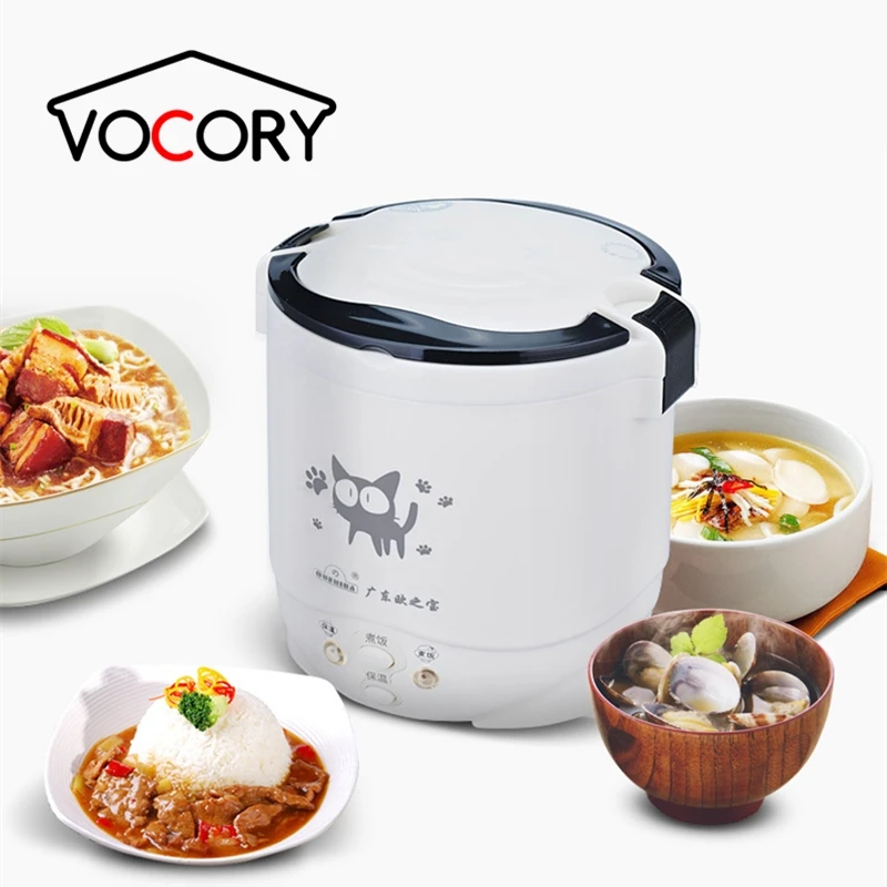 NEW 1L Electric Mini Rice Cooker MultiCookers Portable Rice Cooker Used In House 220V Or Car 12V Truck 24V Multicookings