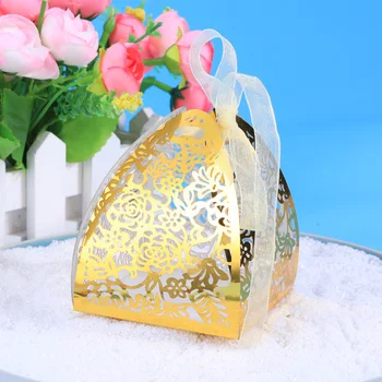 

50PCS Candy Chocolate Boxes Floral Die-Cut Hollow Gift Boxes Favor Boxes Candy Container for Party