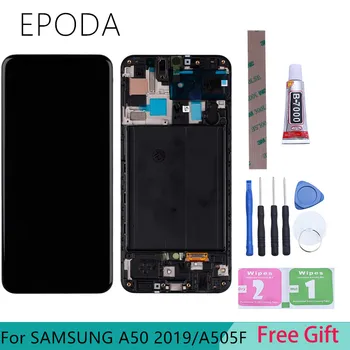 

100% Super AMOLED 6.4" LCD For Samsung galaxy A50 2019 A505F/DS A505F A505FD A505A Touch Screen Digitizer Assembly with frame