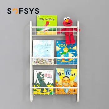 

Children Wall Mounted Bookshelves Save Space Books Picture Books and Racks Kindergarten Baby Simple Wrought Iron Bookshelves