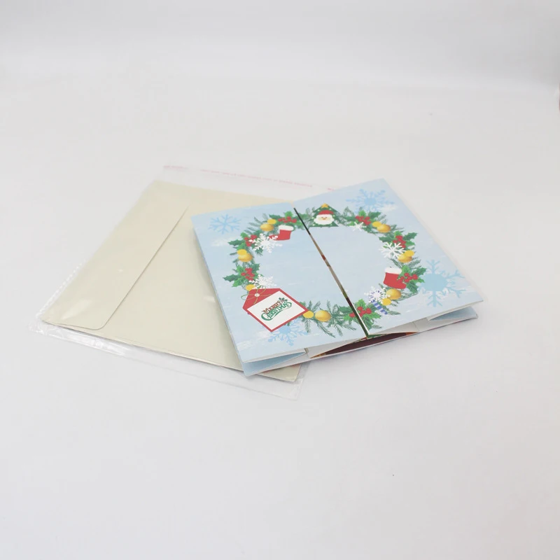  3D Handmade Xmas Rattan Circle Santa Claus Paper Invitation Greeting Cards PostCard Merry Christmas - 4.00031E+12