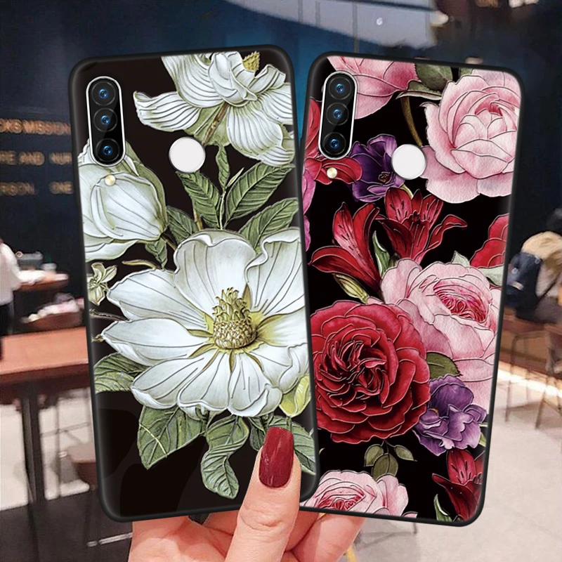 Чехол из ТПУ с 3D тиснением и розами для Huawei P Smart 2019 Z P40 Pro + Plus P30 P10 P20 P9 Mate 10 30 20 Lite E 2017