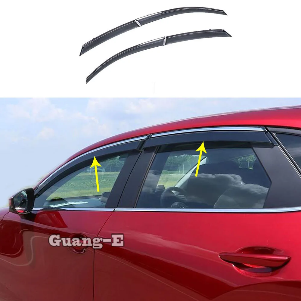 For Mazda CX-30 CX30 2020 2021 Car Styling Sticker Lamp Plastic Window Glass Wind Visor Rain/Sun Guard Vent 4pcs