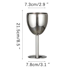  500ml 304 Stainless Steel Goblet Wine Glass Juice Drink Goblet Shatterproof Party Barware Large-Capacity Goblet Bar Accessories 