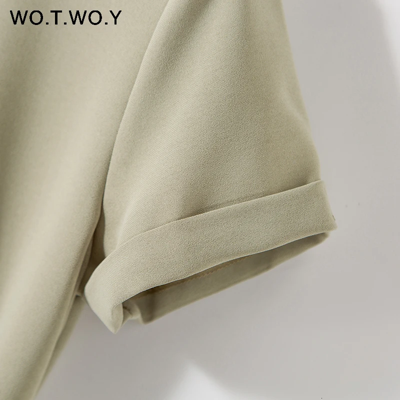 Plain Green Sashes T shirts Women 2019 Spring Summer Casual O-Neck Belt T-shirt Female Yellow Solid Woven Tops Harajuku