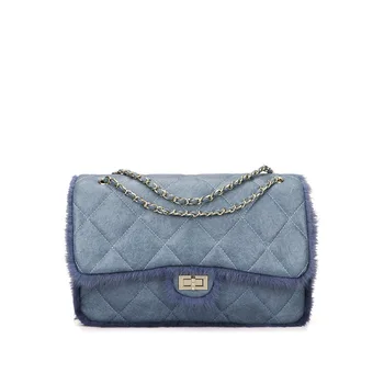 

New style bag large-capacity rhombic chain bag small fragrant style mink fur soft surface big bag single shoulder messenger
