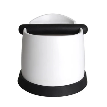 

ABS coffee knock Box Espresso Coffee Barista Coffee Powder Slag Box Powder Slag Bucket & Non-Slip Base - white