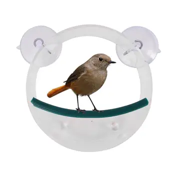

1pc Acrylic Bird Feeder Hanging Type Pet Feeding Bird Feeding Bowl Food Container Bird Food Cage Supplies for Indoor and Outdoor