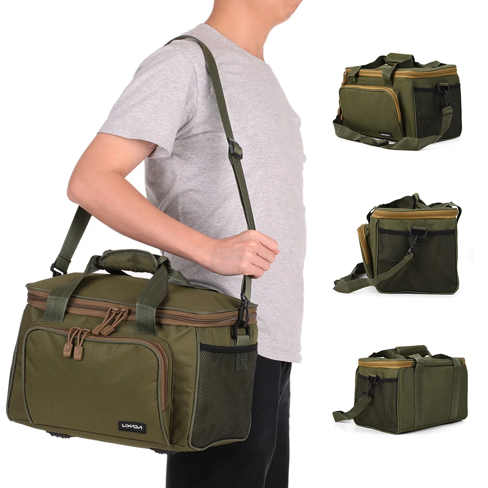 

Portable Fishing Bag Canvas Multifunction Fishing Lure Reel Shoulder Waist Backpack Fish Tackle Bag Case Boxes Lure Reel Pouch