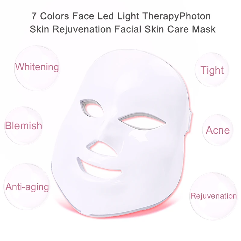 7 colors LED Facial Mask face mask Skin Care beauty Mask Photon Therapy Light Skin Rejuvenation Facial PDT Korean