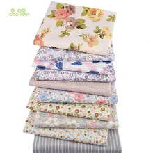 Chainho, 10 шт., Абрикосовый Цвет Цветочная серия, принт саржевая хлопковая ткань, Лоскутная Ткань, DIY шитье и материал для стеганых изделий для ребенка и ребенка