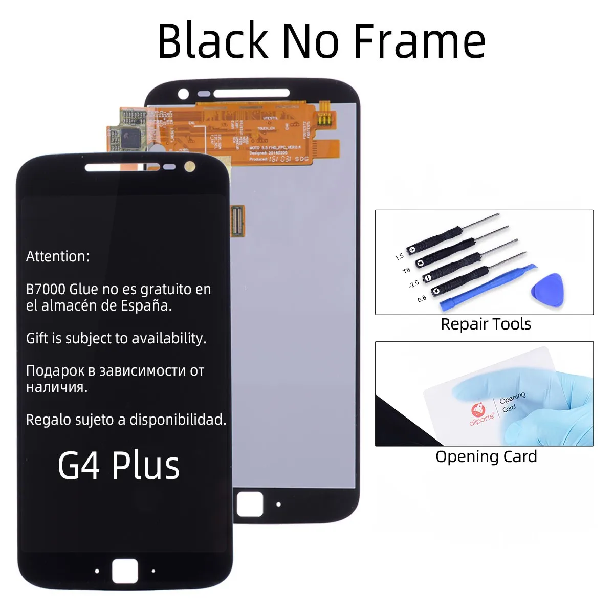 Дисплей для Motorola Moto G4 Plus Xt1644 Xt1640 Xt1641 XT1625 LCD в сборе с тачскрином на рамке черный белый - Цвет: NoFrame G4Plus Black