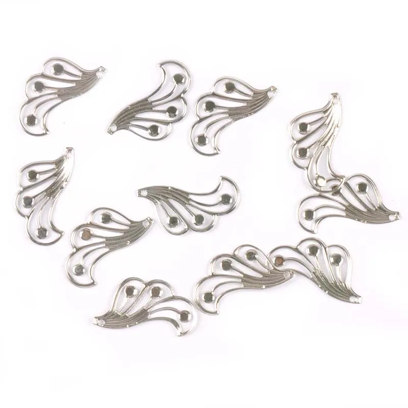 3 색 꽃 선조 랩 커넥터 DIY Embellishments에 대 한 금속 공예 수공예 스크랩북 만들기 50Pcs 43x21mm yk0765