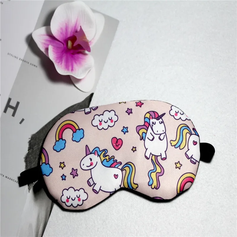 light pink Милая Маска единорога для сна, тени для век, модная маска для подростков, натуральная маска для сна, крышка теней для глаз, для путешествий - Цвет: light pink