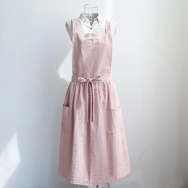 Delle Donne di modo Bib Grembiule In Cotone di Lino Senza Maniche Del  Vestito Scamiciato di Cottura A Casa Fiorista Carino Grembiule Da Cucina  Accessori Da Giardino Cafe|Aprons| - AliExpress