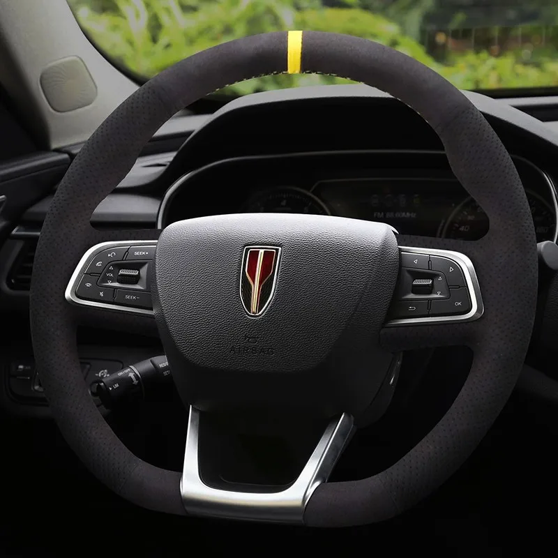 DIYSewSuedeLeatherSteeringWheelCoverStitchOnWrapForHongQiH5H7HS5.jpg