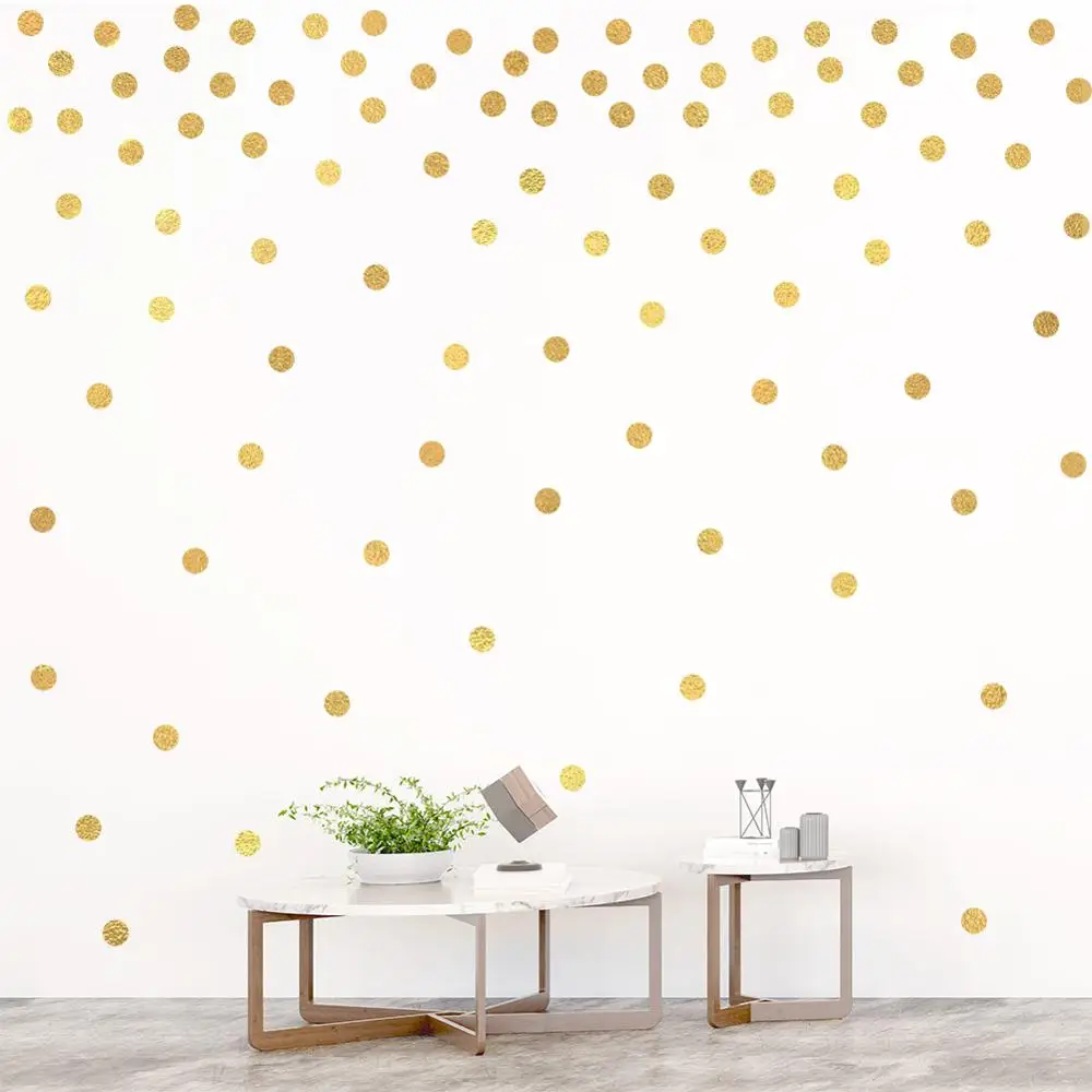 Gold Circle Wall Sticker For Kids Room Baby Nursery Room Kids Bedroom Children Wall Decals Home Art Wallpaper Decor 28x28cm