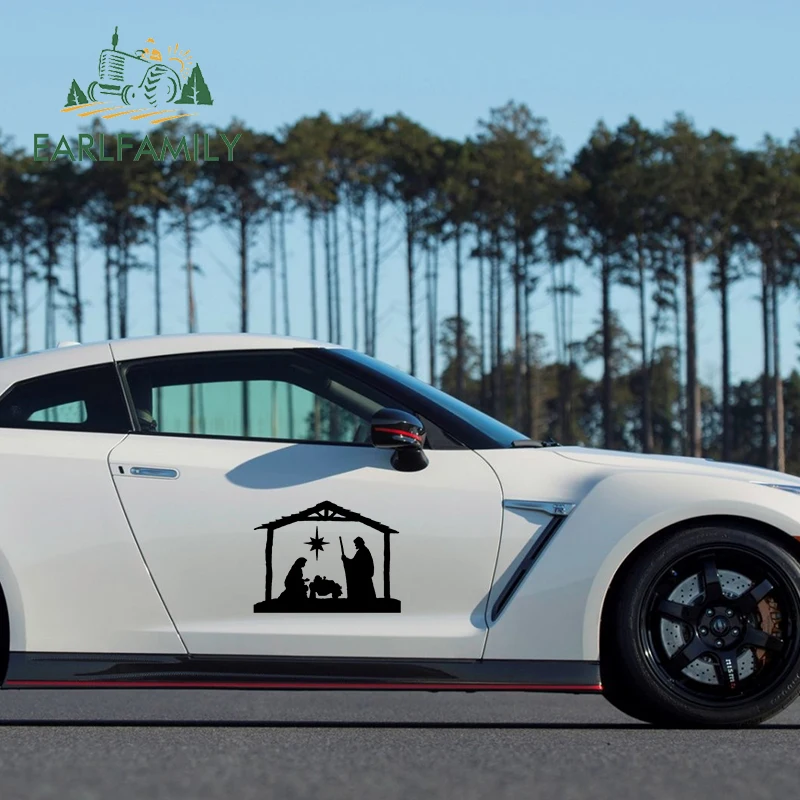 EARLFAMILY 58 см x 43 5 стайлинга автомобилей сцена свет фон наклейка на рождественскую