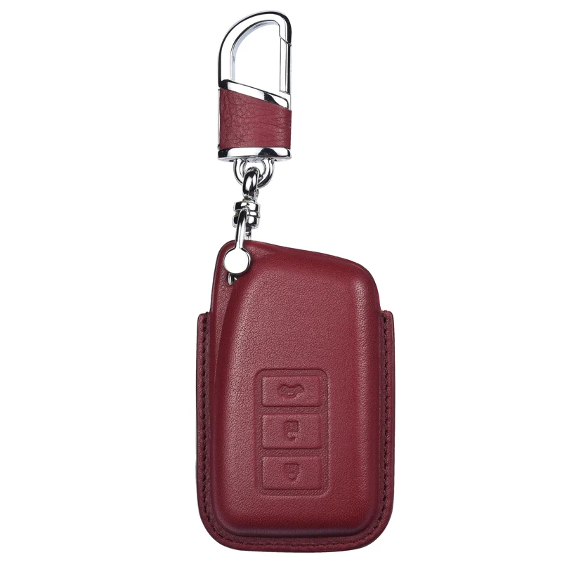 3 button Red hook Италия натуральная кожа высокое качество чехол для ключа автомобиля подходит для LEXUS ES RX NX GS IS LX аксессуары для стайлинга автомобилей - Название цвета: 3 button Red hook