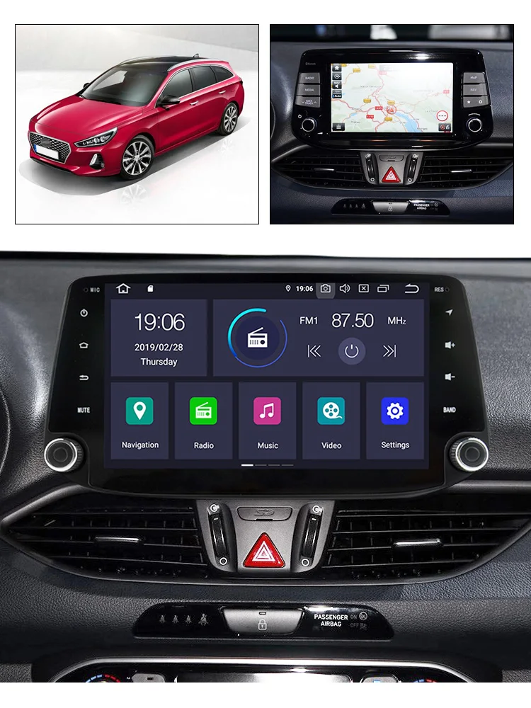 Sale RAM 4G ROM 64G Android 9.0 for Hyundai i30 2017 2018 Car DVD Player Navigation GPS Radio SD MAP stereo Video head Unit 2