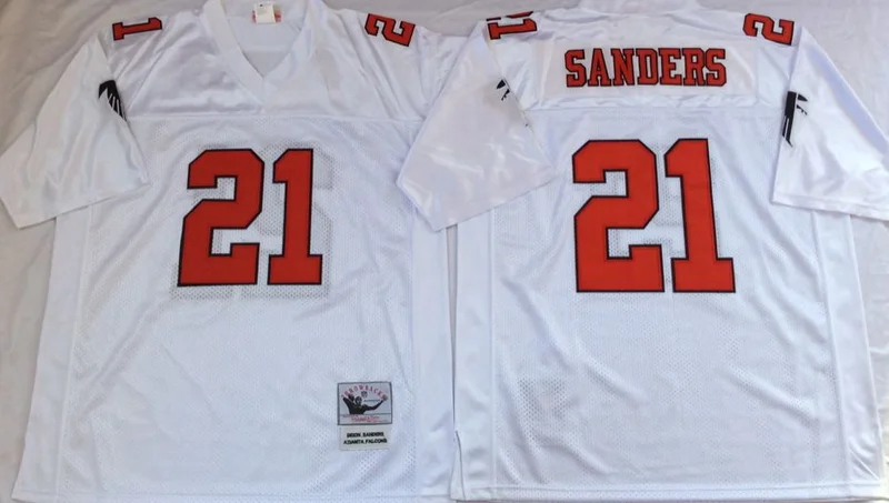 Оранжевый Stitiched, Atlanta, Deion Sanders, brett favre, Vick, Throwback для мужчин Джерси - Цвет: Оранжевый