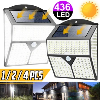 

1/2Pcs 436LED Solar Light Infrared Motion Sensor Garden Security Wall Light New Smart Home Automation Smart Home