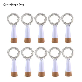 LED 코르크 와인 병 조명, USB 충전식 끈 조명, 2M, 5 개, 10 개, 야외 홈 파티 웨딩 장식용 DIY 요정 조명