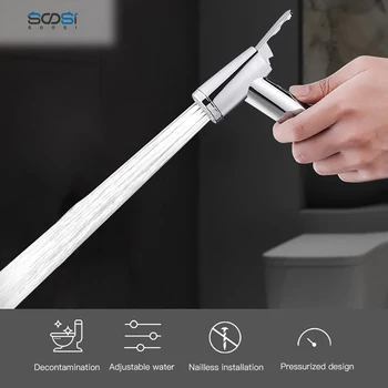 

SOOSI Portable Head Wash Bidet Faucet Toilet Spray Pet Shower Sprayer Handheld Head Shower ABS Bidet Sprayer Wash for Bathroom