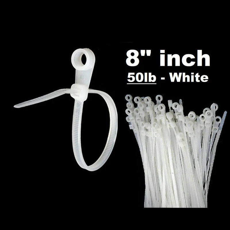

Self-locking Cable Ties Mounting Tool Head Hole screw 100pcs Industrial 6/6 nylon Zipper Wire Accessory