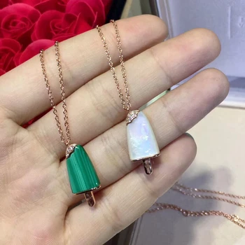 

Fashion CZ Crystal white Stone Ice cream necklace Natural Mother Shell pave drill Popsicle Pendant summer party Lollipop jewelry