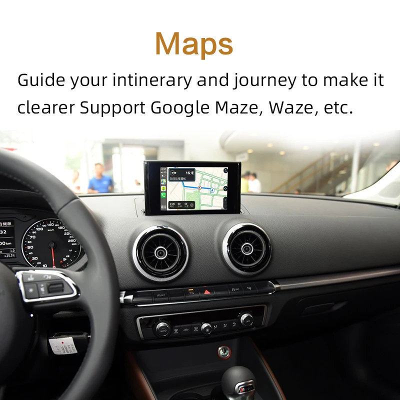 2021 Wireless Apple Carplay/AirPlay Solution for Audi A3 3G Original Screen Support Mirror Link Aftermarket Camera