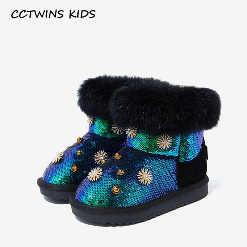 Mult CCTWINS/детская обувь; коллекция года; Сезон Зима; детская обувь из натуральной кожи; брендовые короткие ботинки для девочек; модные зимние ботинки; SNB162 - Цвет: Mult