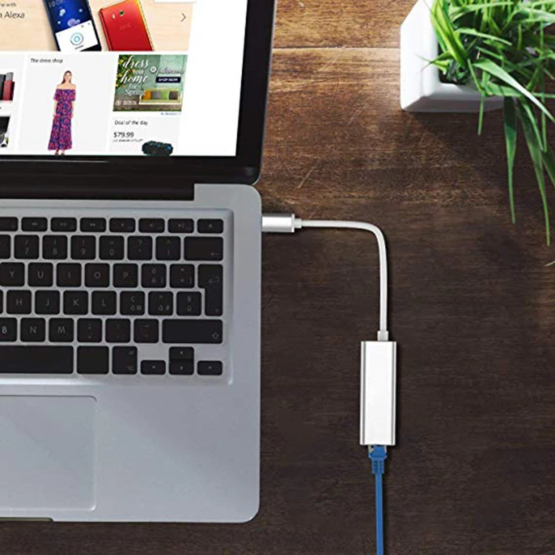 USB C 3.1 이더넷 Rj45 Lan 어댑터 USB 유형 C to USB 3.0 허브 10/100 네트워크 카드, MaBook ChromeBook 용