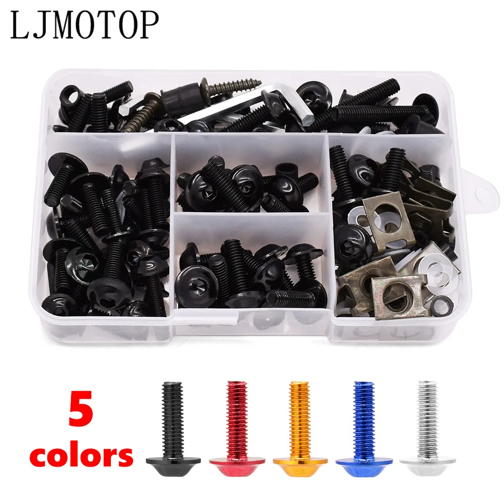 175pcs Universal Motorcycle Fairing Bolts Screws Nuts Kit Fastener Clips For Suzuki TL1000 DL650 GSR 600 750 GSXS750 GSXR600 | Автомобили
