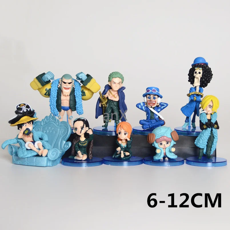 

9pcs One Piece Figure Toys Luffy Zoro Nami Usopp Sanji Chopper Robin Franky Brook PVC Action Anime 7pcs/set Figure 9pcs/set Toy