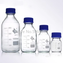 1pcs Capacity 100/250/500/1000ml Glass Reagent Bottle With Blue Screw Cap Medical Laboratory Chemistry Glassware