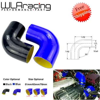 

Free Shipping Black / Blue 2.0" 51mm / 2.5'' 63mm / 3'' 76mm 90 Degree 45 Degree Elbow Silicone Hose Pipe Turbo Intake