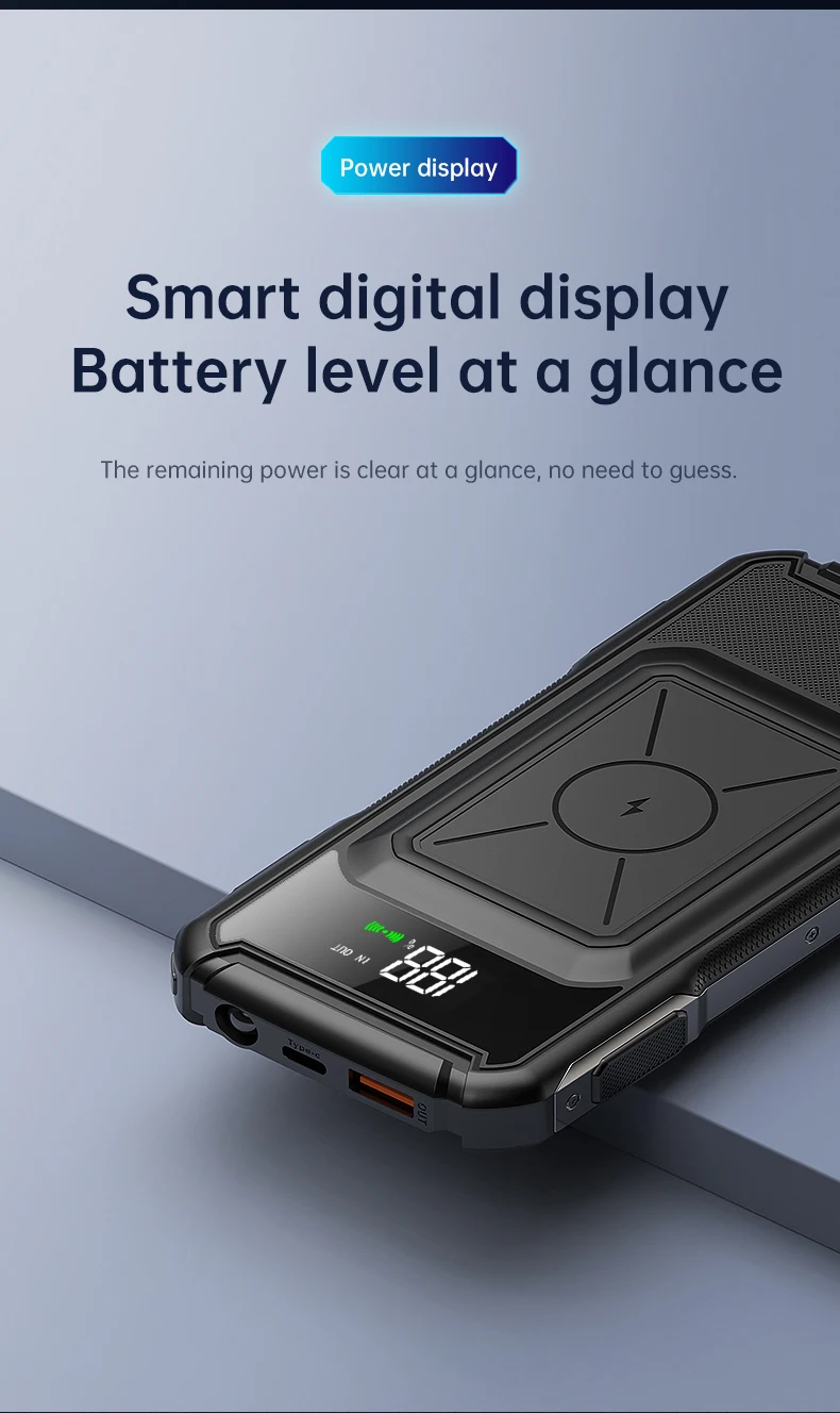 battery bank 15W Fast Qi Wireless Charger Power Bank 30000mAh 22.5W QC PD 3.0 Fast Charging for iPhone 12 Samsung S21 Huawei Xiaomi Powerbank charging bank