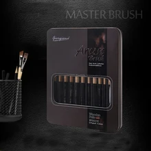 

12Pcs Nylon Hair Paint Brush Iron Box Set Watercolor Acrylic Oil Painting Drawing Brushes Art Supplies Art Gift