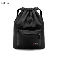 Рюкзаки унисекс сплошной цвет шнурок рюкзак для подростков мужчин водонепроницаемый шнурок мешок Упаковка Кубики большой емкости Mochila